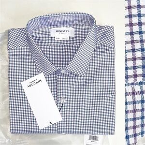 Ministry of Supply Performance Aero Dress Shirt Blue Purple Slim Fit XXL New